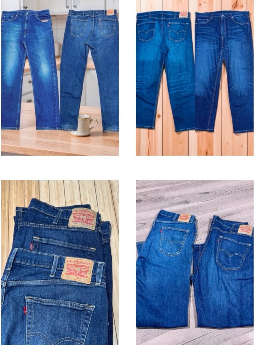 (2) Vintage   Levi's Denim Jeans  505  (40x32")  Dark Blue-Faded Blue (90